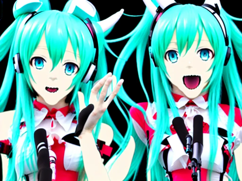 Image similar to vocaloid singer hatsune miku as the devil