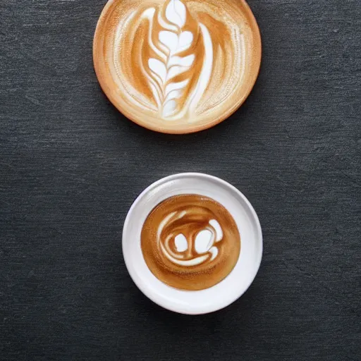 Prompt: photo, asian dragon as latte art