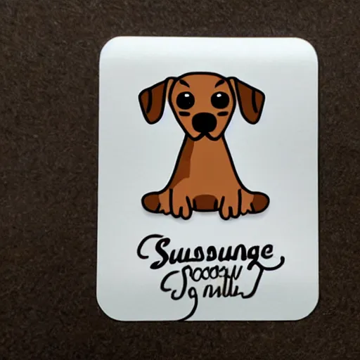 Prompt: A cute sausage dog sticker