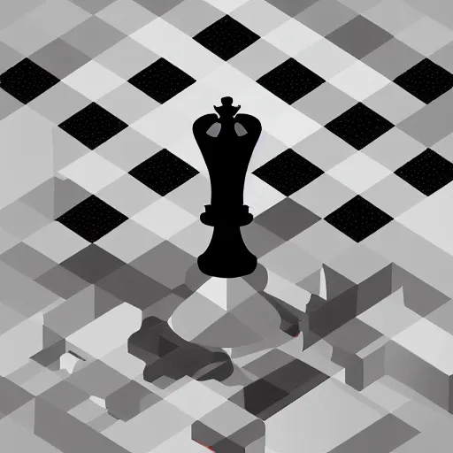 Image similar to queen chess piece, isometric