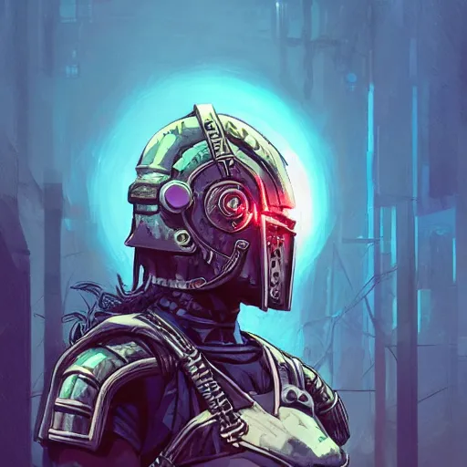 Image similar to cyberpunk viking helmet mask warrior goddess robot ninja fantasy, art gta 5 cover, official fanart behance hd artstation by jesper ejsing, by rhads, makoto shinkai and lois van baarle, ilya kuvshinov, ossdraws