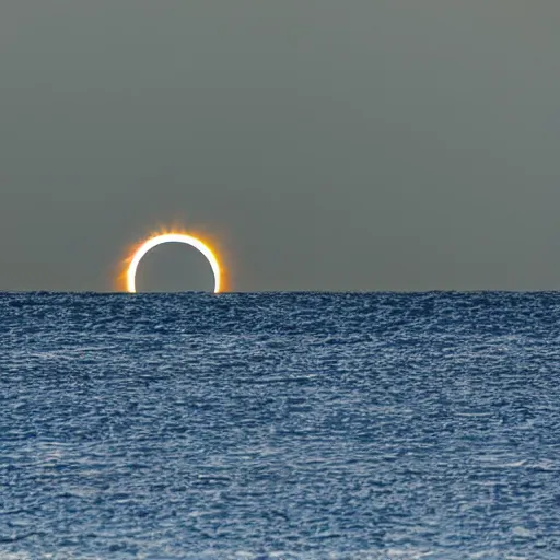 Prompt: a solar eclipse caused by a giant floating seal