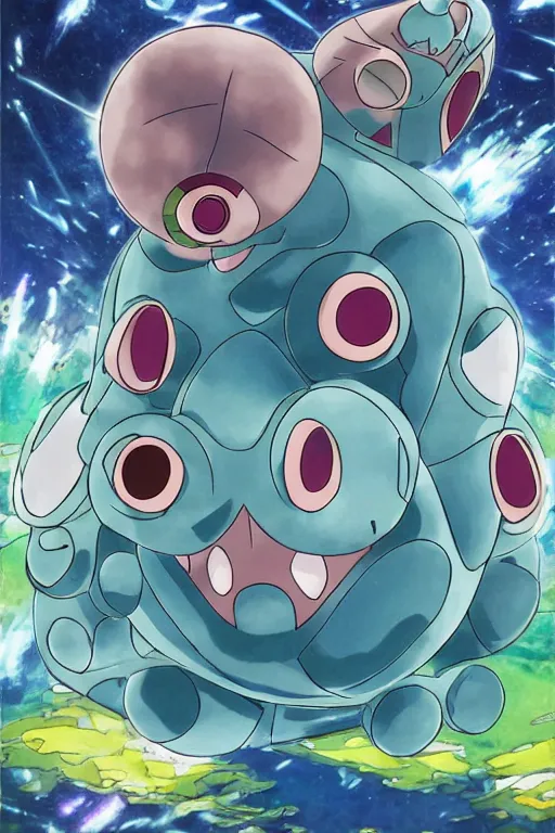 Image similar to pokemon card of a tardigrade, anime illustration, trading card game