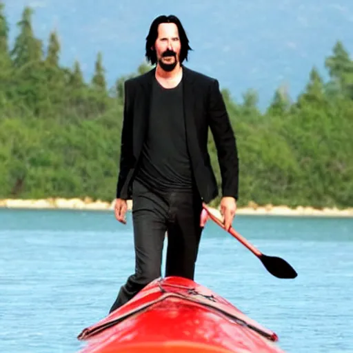 Prompt: Keanu reeves as canoe