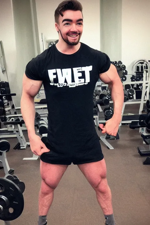Image similar to 📷 Sean McLoughlan, Jacksepticeye is a jacked muscle builder gigachad