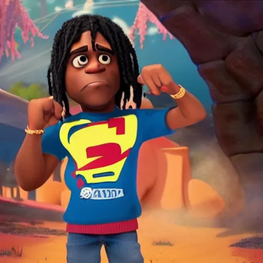 Image similar to Rapper Chief Keef Seen I’m Pixar animated movie up 4k quality super realistic