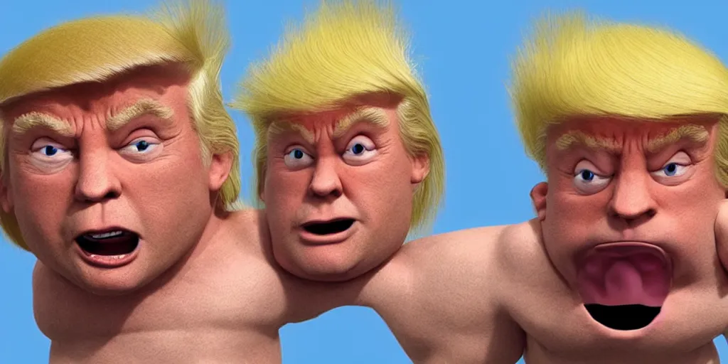 Prompt: Trump as Norwegian troll doll, hyperrealistic, character design