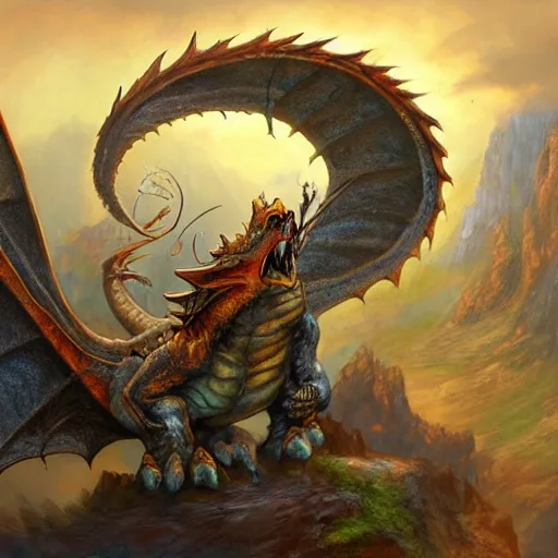 Prompt: a fantasy dragon in the style of Justin Gerard, realistic painting, high definition, digital art, very detailed, realistic