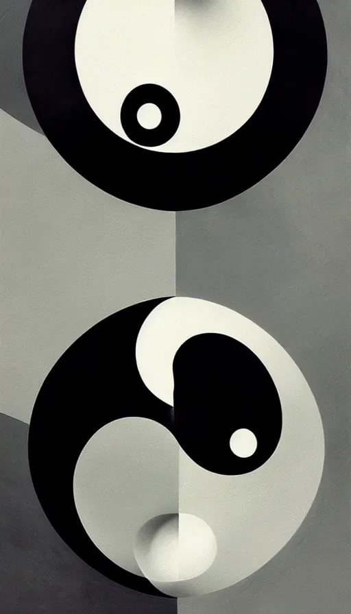 Image similar to Abstract representation of ying Yang concept, by Ruan jia