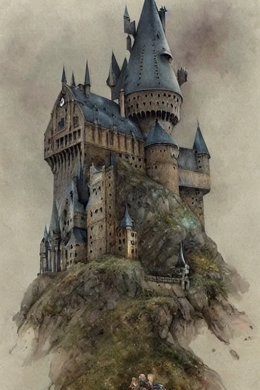 Image similar to ( ( ( ( ( 1 9 5 0 s harry potter castle!!!. muted colors. ) ) ) ) ) by jean - baptiste monge!!!!!!!!!!!!!!!!!!!!!!!!!!!