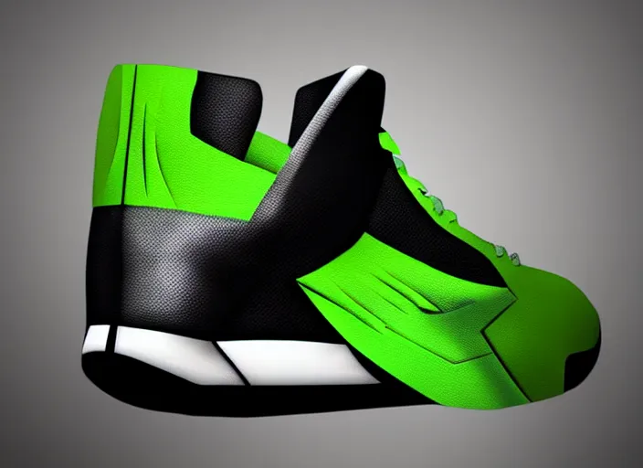 Prompt: basketball sneakers concept of hulk, trending on artstation, smooth, sharp focus