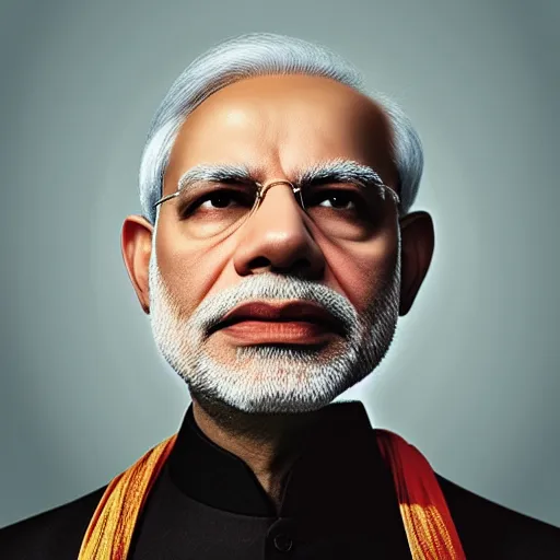 Prompt: a portrait of Narendra Modi by Martin Schoeller, photorealistic, global lighting