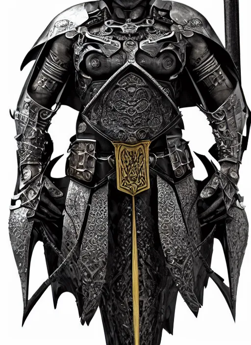 Prompt: hyper realistic glorious ancient celtic batman in a obsidian metal armor, futuristic design, designed by makoto kobayashi and luca zampriolo, portrait, cyberpunk style, wood and gold details, intricate, extremely detailed, ornate, deep of field, hard surface, exoskeleton, substance designer metal unreal engine. amazing likeness. very detailed.