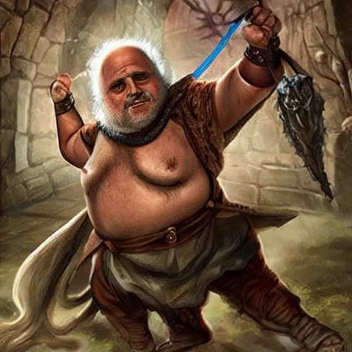 Prompt: Fantasy Danny Devito in Dungeons and Dragons, realistic