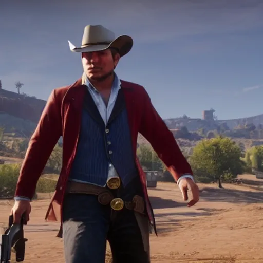 Prompt: Elon Musk in Red Dead Redemption 2