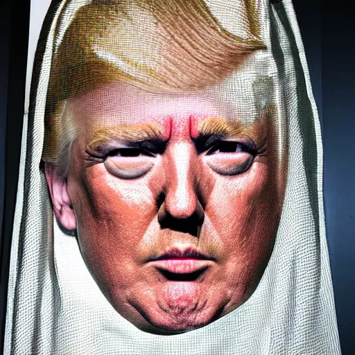 Image similar to Shroud of Turin with donald trump's face