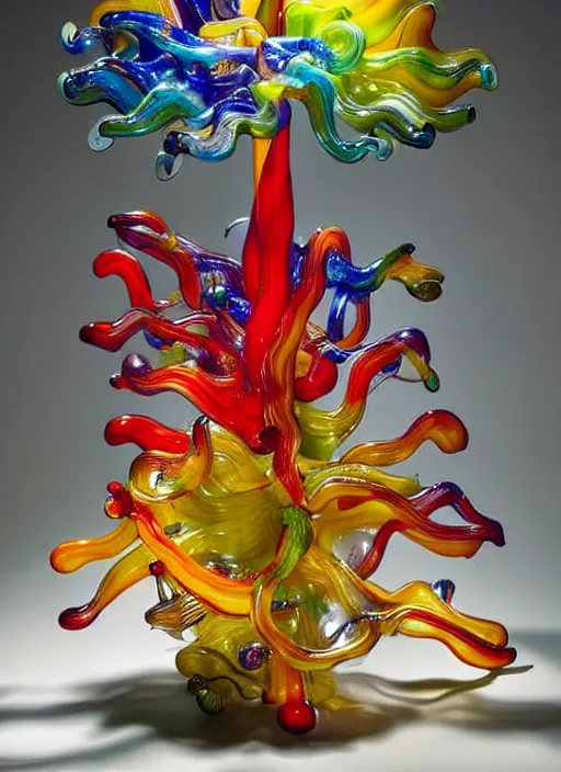 Image similar to a table light designed by dale chihuly