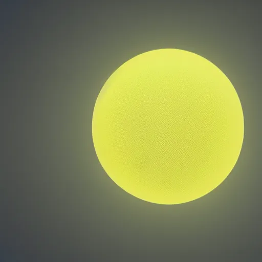 Image similar to 3 d octane render, glowing transparent yellow orb with white wings attached to it flying