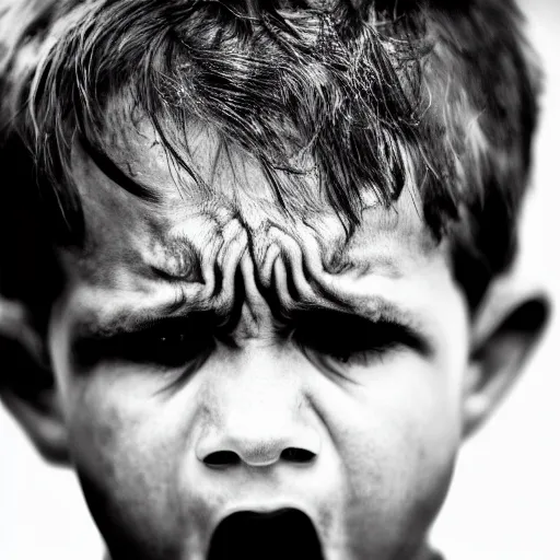 Image similar to portrait of a grown angry child, camera footage, found footage, f 3. 5, photography