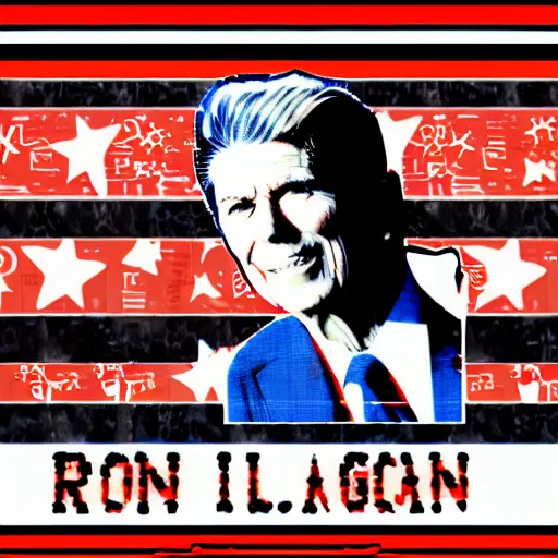 Image similar to anime lofi ronald reagan girl