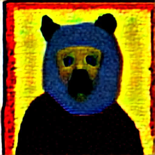 Prompt: portrait of shaman in a bear mask, paleolithic cave paining