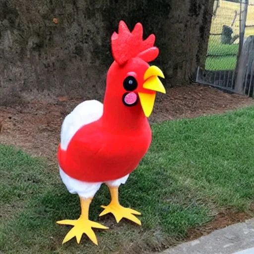 Image similar to cute chicken dressed as an inmate