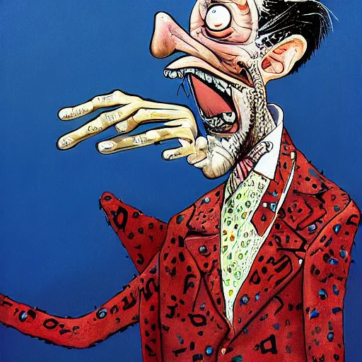 Prompt: a detailed painting titled suddenly seymour by gerald scarfe and ralph steadman