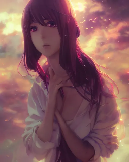 Image similar to illustration of an anime girl being hypnotized, by artgerm and wlop and greg rutkowski, digital art, extreme detail, realistic lighting, cinematic composition, concept art, sharp focus, colorful, photorealistic, 8 k