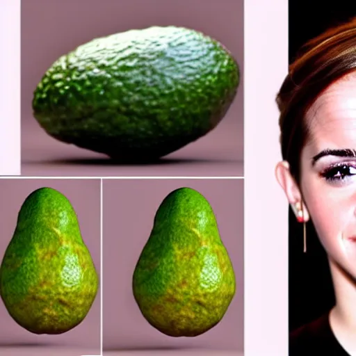 Image similar to emma watson as an avocado