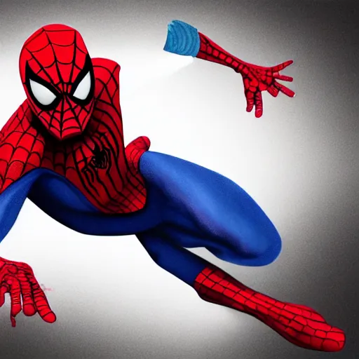 Image similar to spiderman, made from paint splots, fantasy concept art, painting