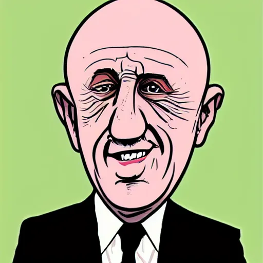 Prompt: A caricature of Mike Ehrmantraut