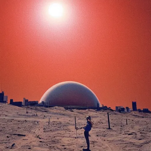 Prompt: red planet as a tourist guide in Toronto