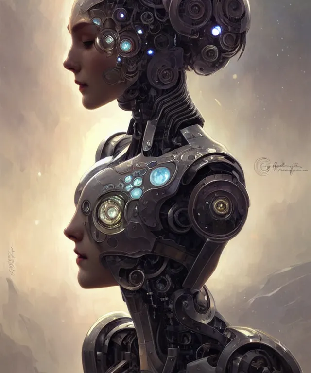 Image similar to beautiful crying! female mechanical android!, half portrait, intricate detailed environment, photorealistic!, intricate, elegant, highly detailed, digital painting, artstation, concept art, smooth, sharp focus, illustration, art by artgerm and greg rutkowski and alphonse mucha