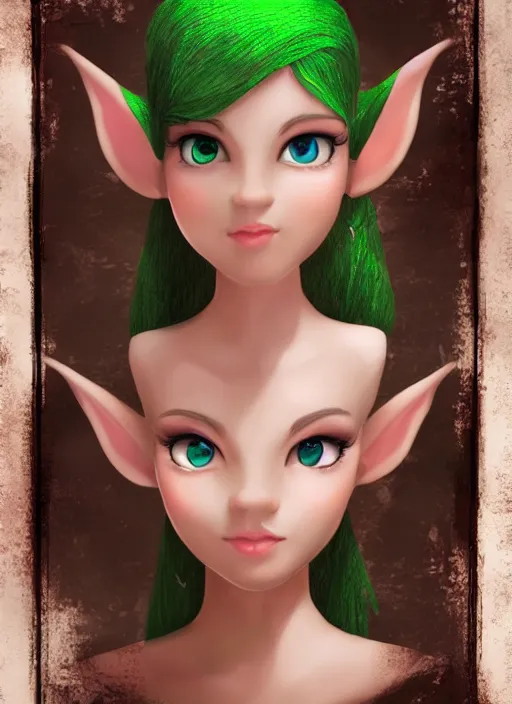 Image similar to very cute elf girl portrait, cinematic