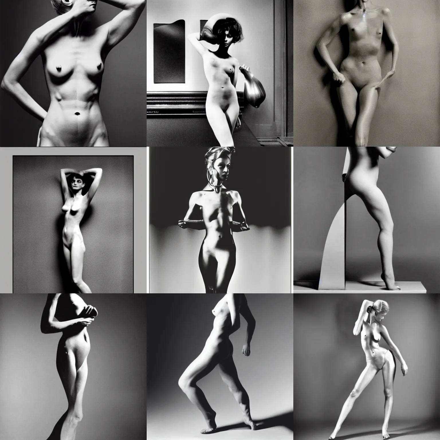 Prompt: a full body model photograph of genie by hartmut newton, studion lighting, award - winning photography