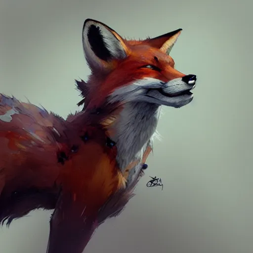 Prompt: concept art of a fox, highly detailed painting by dustin nguyen, akihiko yoshida, greg tocchini, greg rutkowski, cliff chiang, 4 k resolution, trending on artstation, 8 k