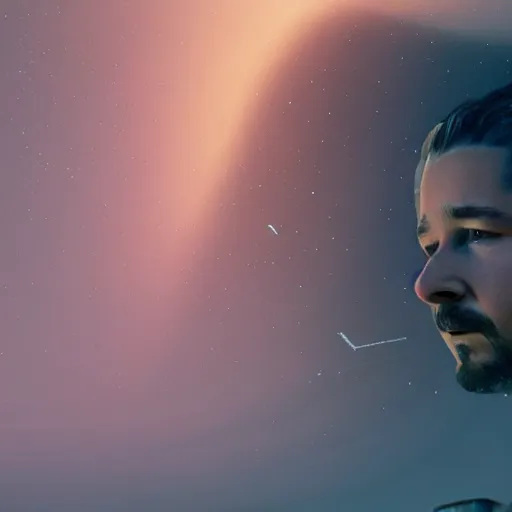 Image similar to epic cinematic film still of shia labeouf in interstellar, intricate artwork by tooth wu and wlop and beeple, octane render, hyper realism, 8 k