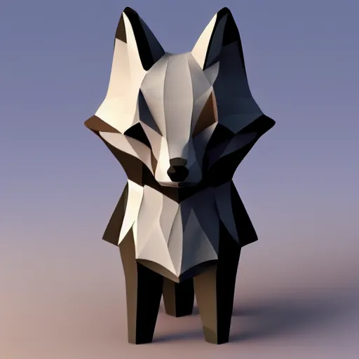 Image similar to fox low poly 3 d render trending on artstation