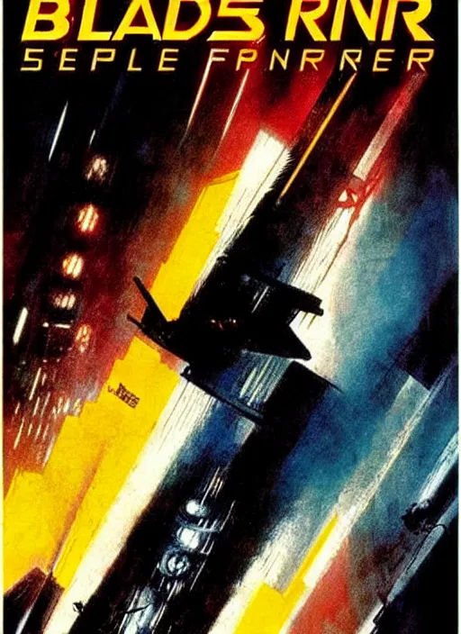 Image similar to blade runner poster by bill sienkiewicz