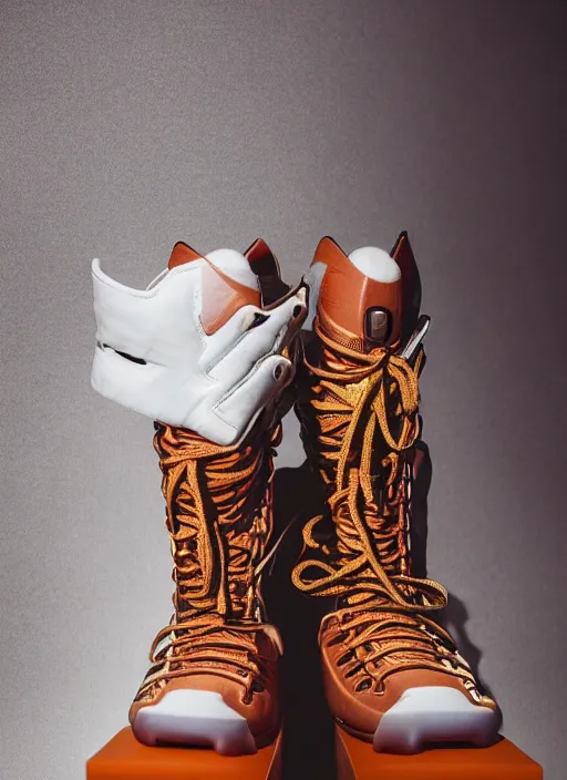 Image similar to hyperrealistic and heavy detailed product photo adidas avant garde boots of movie the fifth element, in front of white back drop, whole shoe is in picture, leica sl 2 5 0 mm, vivid color, high quality, high textured, real life