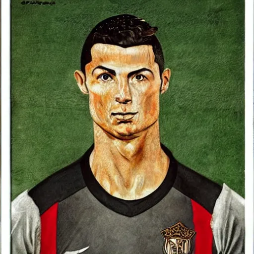 Prompt: cristiano ronaldo by hieronymus bosch,