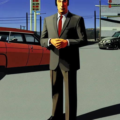 Image similar to Saul goodman in GTA V covert art by Stephen Bliss