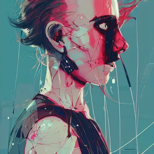 Image similar to a portrait of a character in a scenic environment by conrad roset, hyperdetailed, cyberpunk, cool, trending on artstation