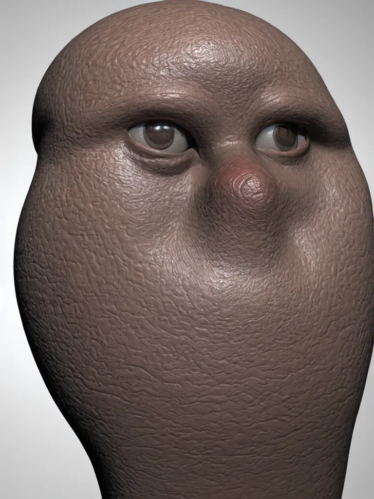 Image similar to simple primitive tube shape, textured with photorealistic human skin, photoreal details, straight smooth vertical, highly realistic bump map, surface painter, pixar renderman, metahuman