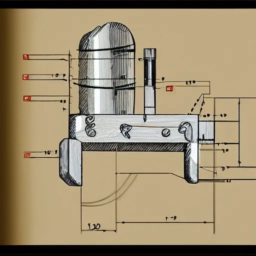 Prompt: technical drawing of a compliant mechanism