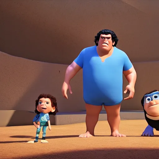 Prompt: andre the giant as a pixar disney character from up ( 2 0 0 9 ), unreal engine, octane render, 3 d render, photorealistic