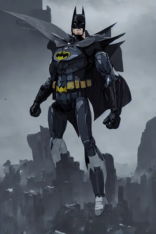 Image similar to batman gundam, unreal engine 8 k, illustration, comprehensive art, thorough details, intricate, artstation atmosphere, highly detailed, symmetrical, concept art, nc wyeth, artstation, craig mullins, william adolphe bouguereau, digital painting, james jean, joao ruas, takashi murakami, gregory crewdson cinematic lighting, 4 k