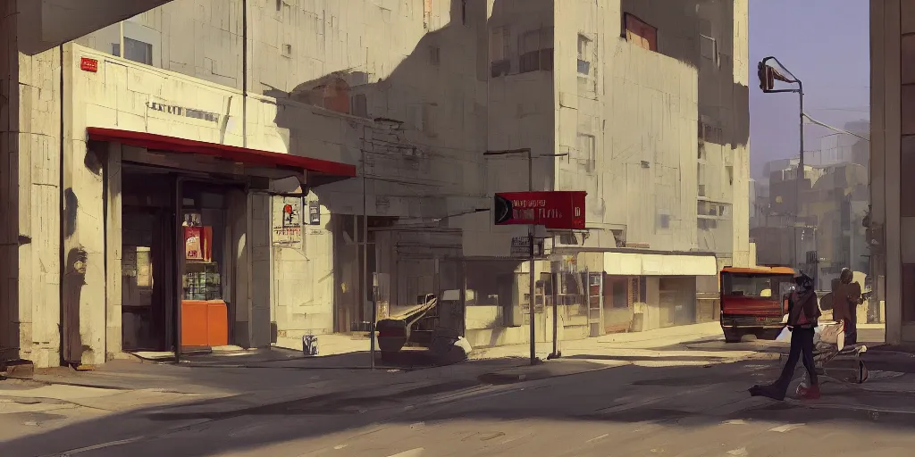 Image similar to empty residential building with owned by bank sign and homeless people outside on a street in a cardboard box on a curb in a modern big city by Craig Mullins, ilya kuvshinov, krenz cushart, artgerm trending on artstation by Edward Hopper and Dan Mumford and WLOP and Rutkovsky, Unreal Engine 5, Lumen, Nanite