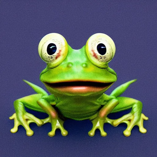 Prompt: donald trump dressed as a frog, symmetry accurate features, very intricate details, Highly detailed, surrealism, trending on art station, triadic color scheme, smooth, sharp focus, the most beautiful image ever seen, illustration, digital paint, dark, gloomy, octane render, 8k, 4k, washed colors, sharp, dramatic lighting, beautiful, post processing, artstyle Hiraku Tanaka and Tom Bagshaw, Gary Tonge, award winning