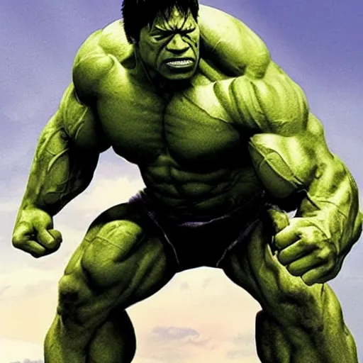 Image similar to the Incredible Hulk as Dwayne the rock Johnson